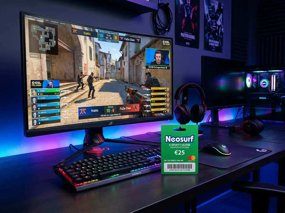 Neosurf pro e-sportové sázky – CS2, LoL, Dota 2 2026